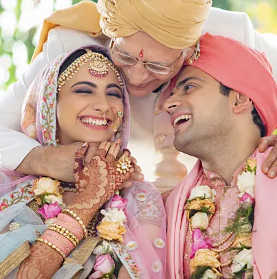 Happy couple matched by 24 Carat Matrimony &mdash; the best marriage bureau in Delhi